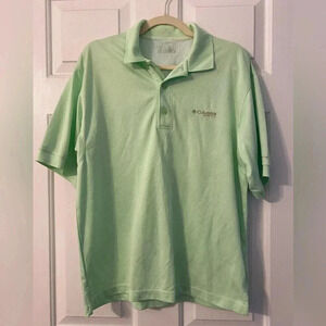 Columbia PFG Vented‎ Short Sleeve Polo Shirt Omnishade Mint Green Size M